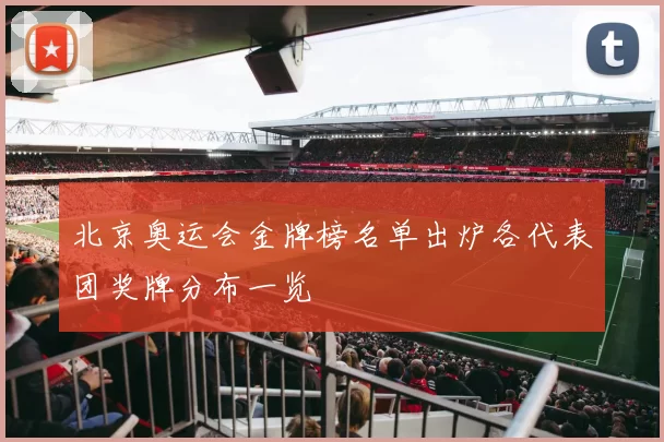 北京奥运会金牌榜名单出炉各代表团奖牌分布一览